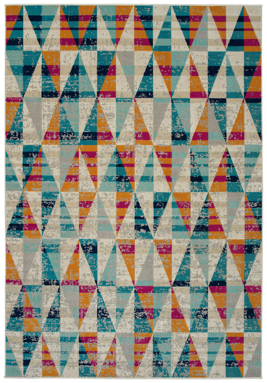 Kaleen Legata Collection Multi LtBlue Area Rug 4'1" x 5'7"