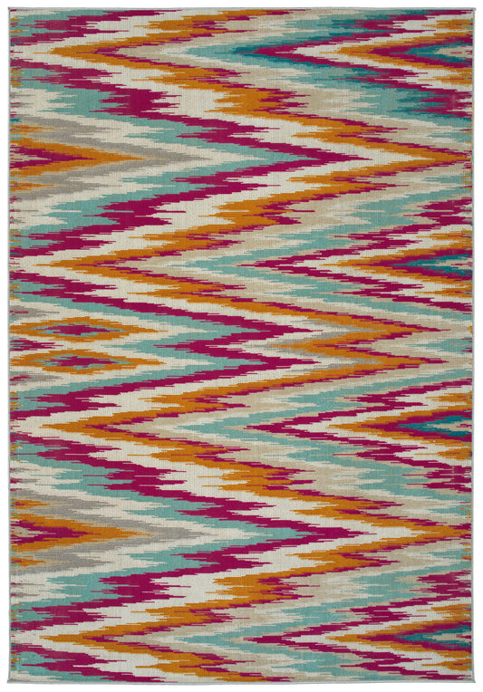 Kaleen Legata Collection Pink Orange Area Rug 4'1" x 5'7"