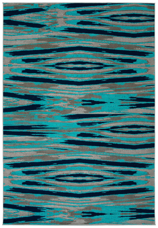 Kaleen Legata Collection Light Turquoise Area Rug 4'1" x 5'7"