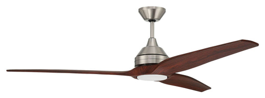 60" Limerick Ceiling Fan in Nickel w/ LED Light & Walnut Blades included