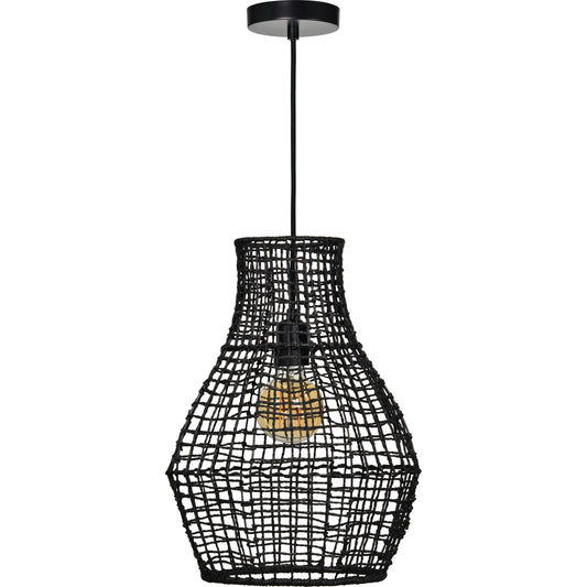 Akami Black Mesh Seagrass Ceiling Fixture