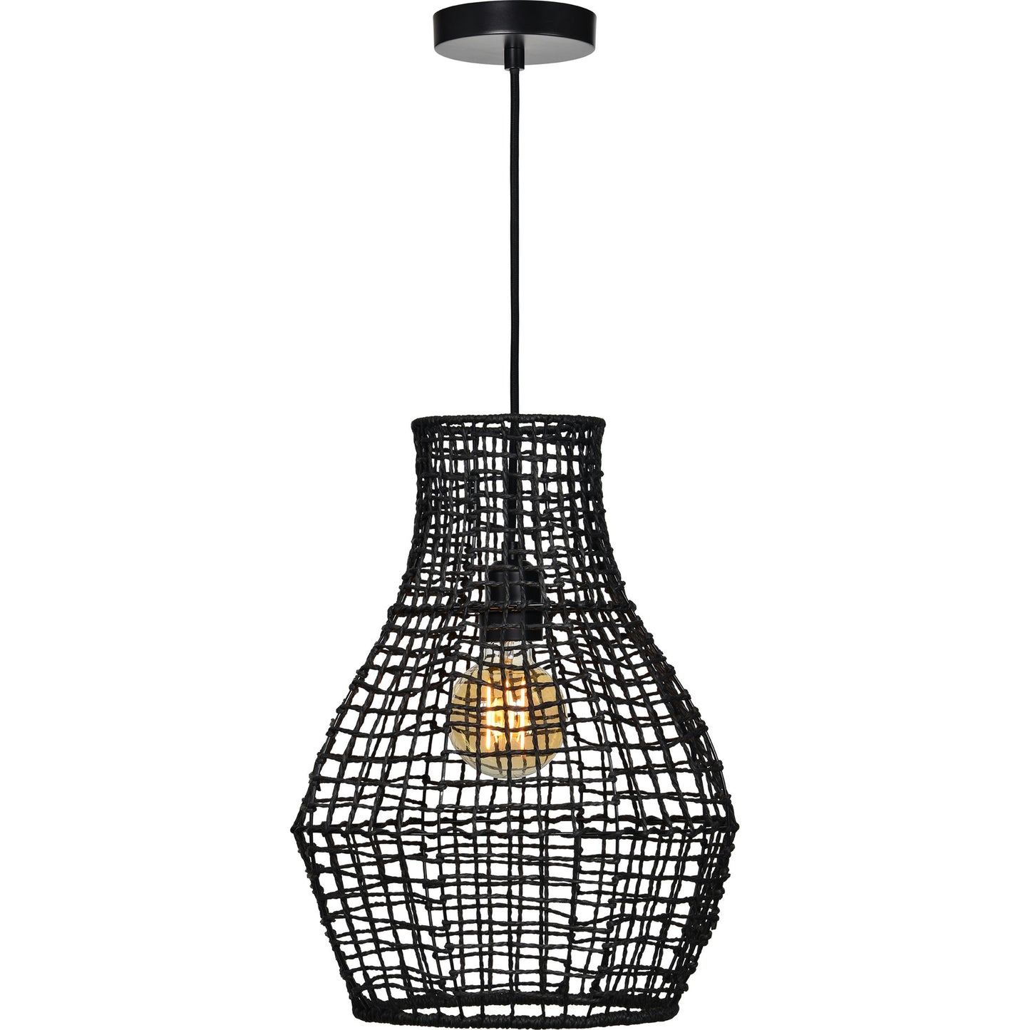 Akami Black Mesh Seagrass Ceiling Fixture