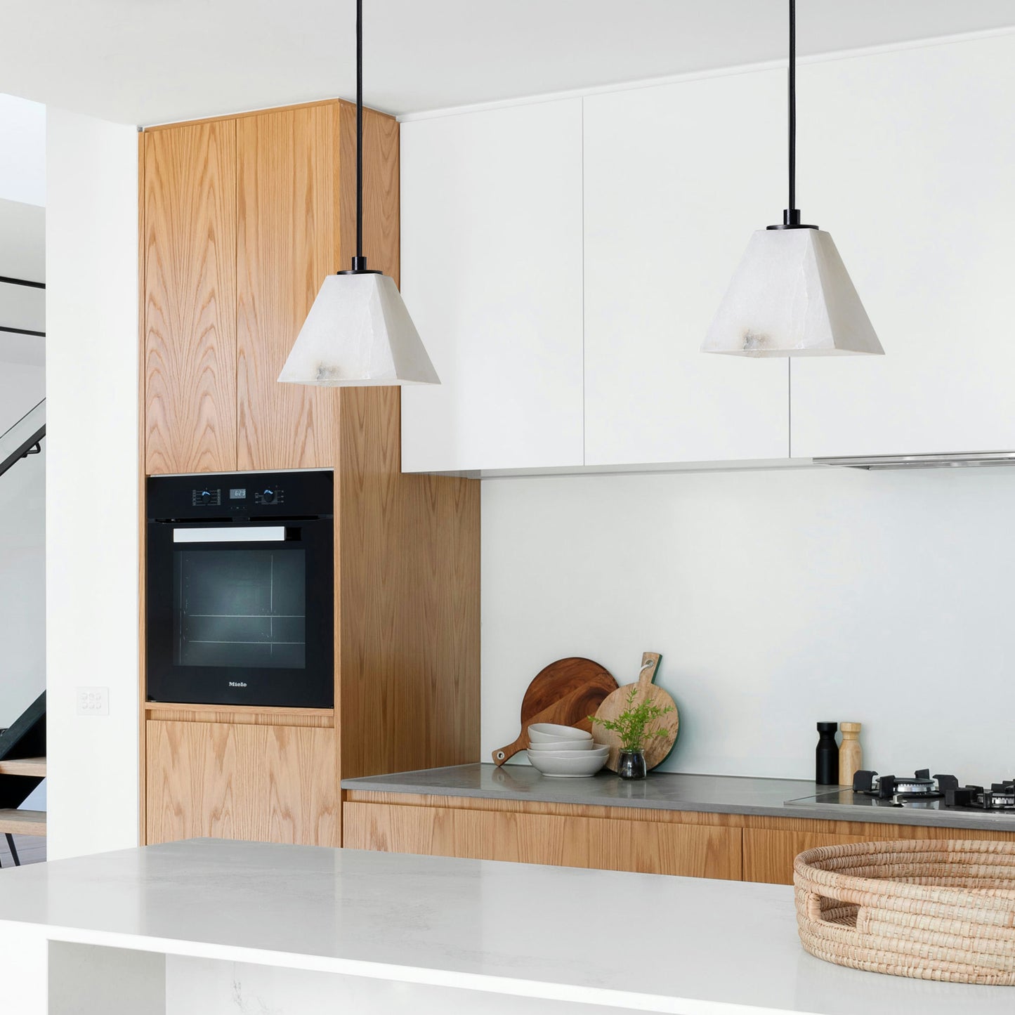 Bonnie White With Grey Onyx Ceiling Fixture