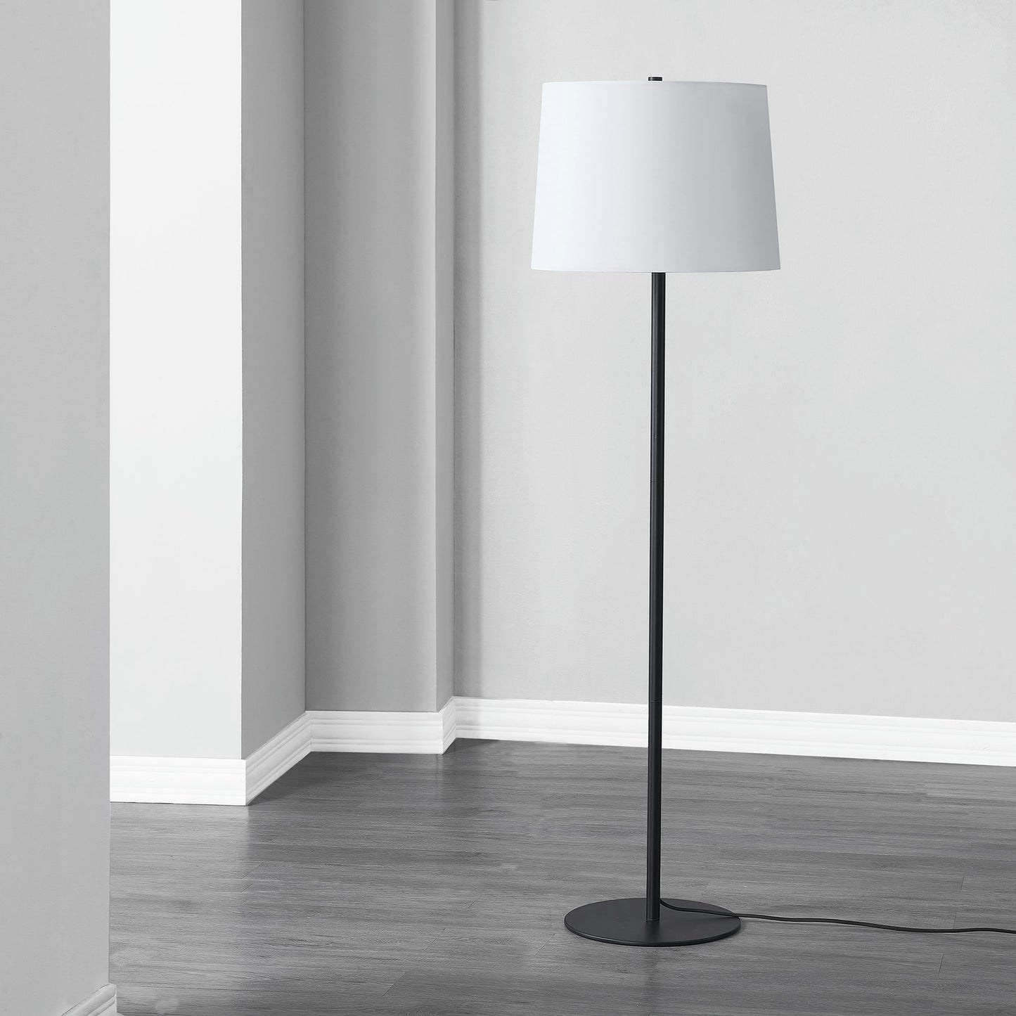 Nevin Matte Black Iron Floor Lamp