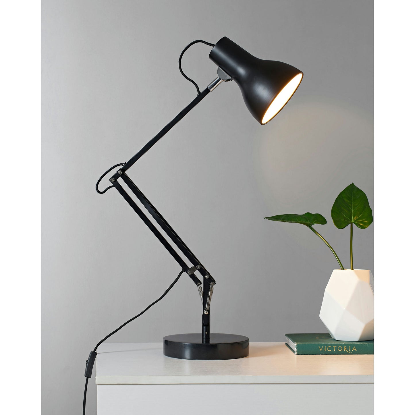 Jamie Matte Black Iron, Steel Table Lamp