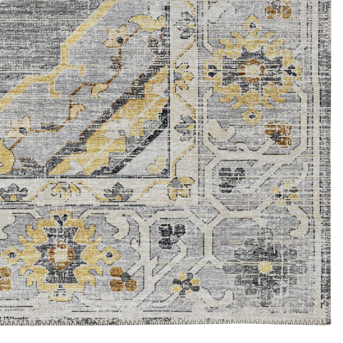 Indoor/Outdoor Marbella MB1 Grey Washable 2'3" x 7'6" Runner Rug