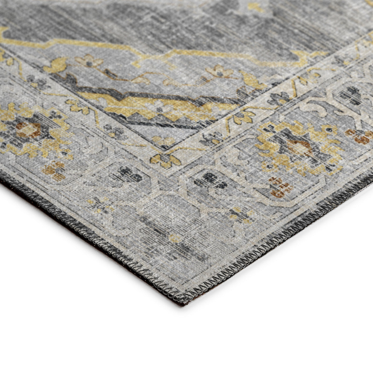 Indoor/Outdoor Marbella MB1 Grey Washable 2'3" x 7'6" Runner Rug