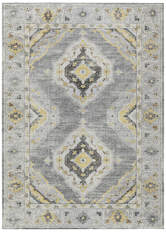 Indoor/Outdoor Marbella MB1 Grey Washable 5' x 7'6" Rug