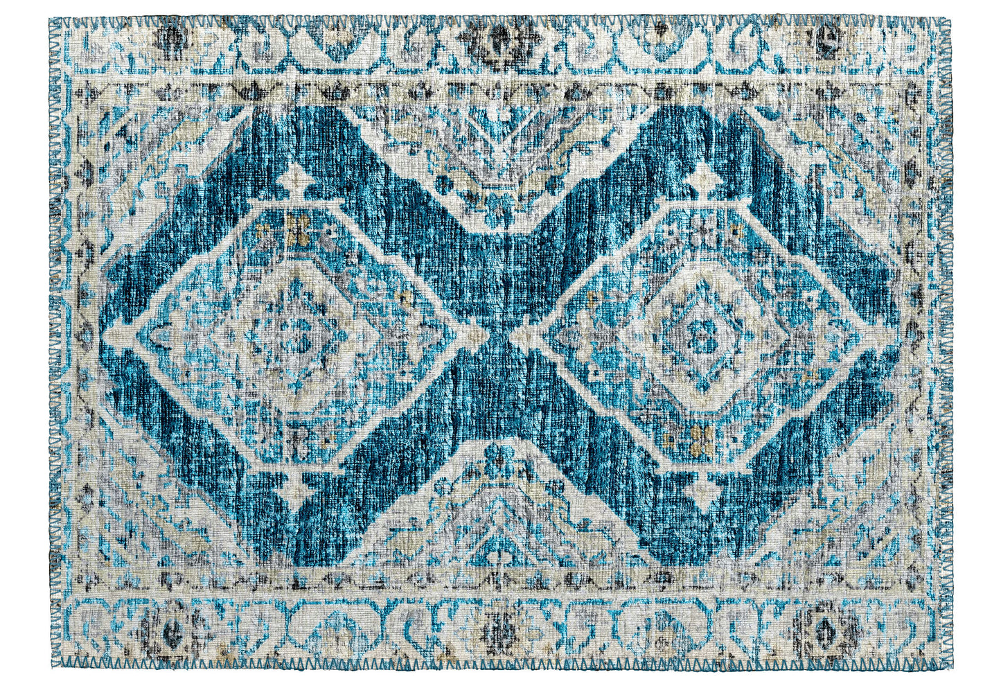Indoor/Outdoor Marbella MB1 Indigo Washable 1'8" x 2'6" Rug
