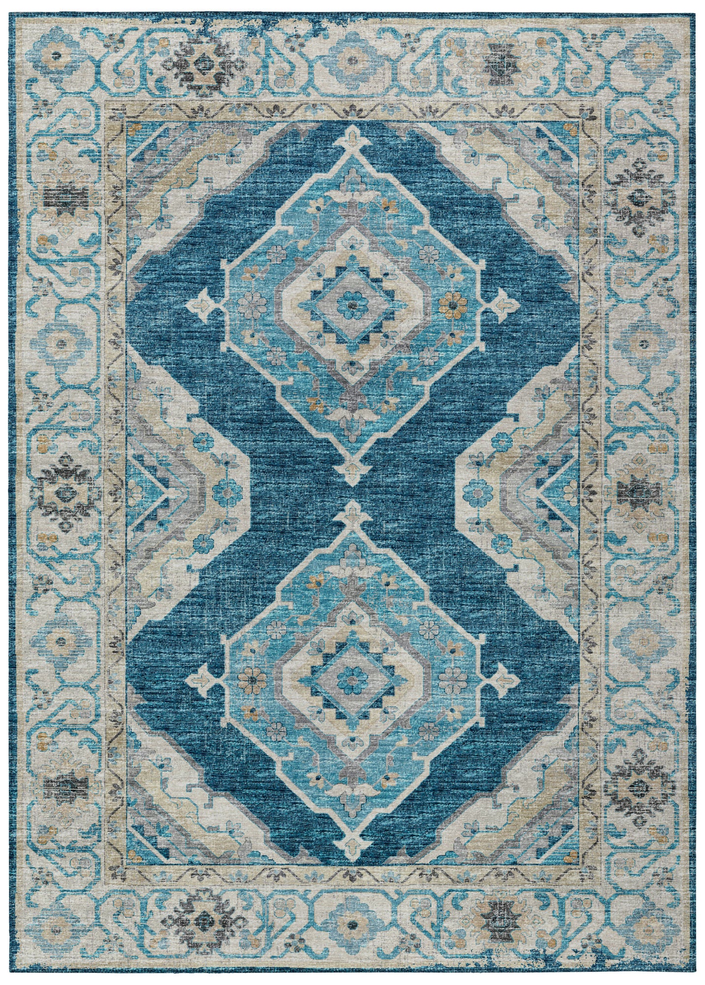 Indoor/Outdoor Marbella MB1 Indigo Washable 3' x 5' Rug