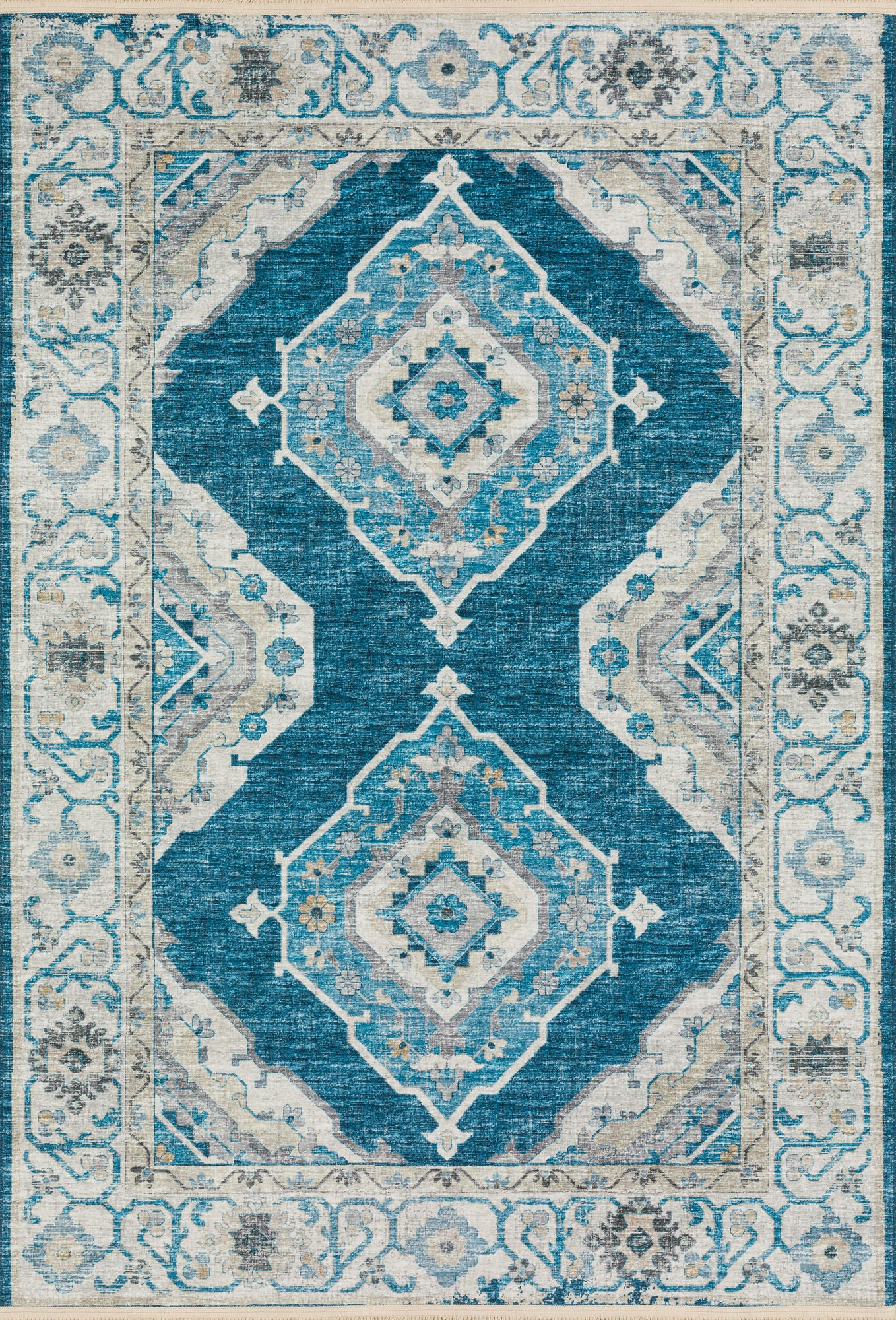 Indoor/Outdoor Marbella MB1 Indigo Washable 8' x 10' Rug