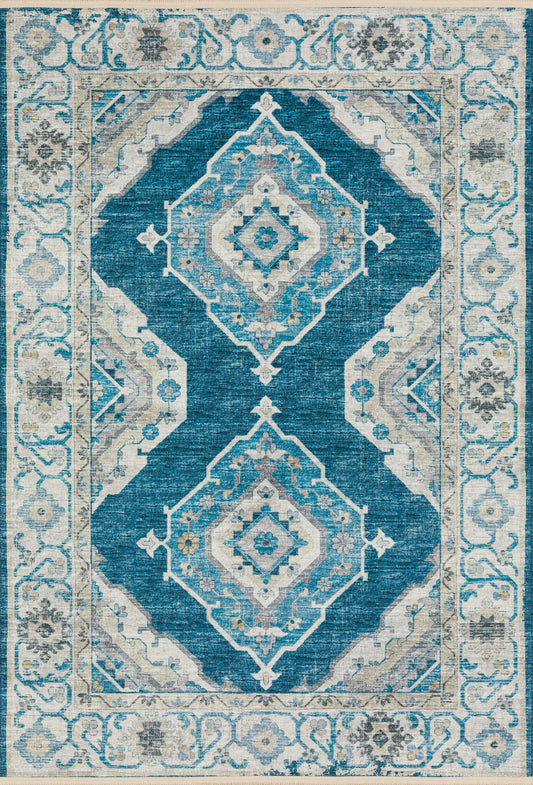 Indoor/Outdoor Marbella MB1 Indigo Washable 8' x 10' Rug