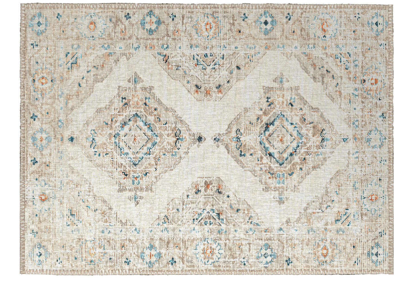 Indoor/Outdoor Marbella MB1 Ivory Washable 1'8" x 2'6" Rug