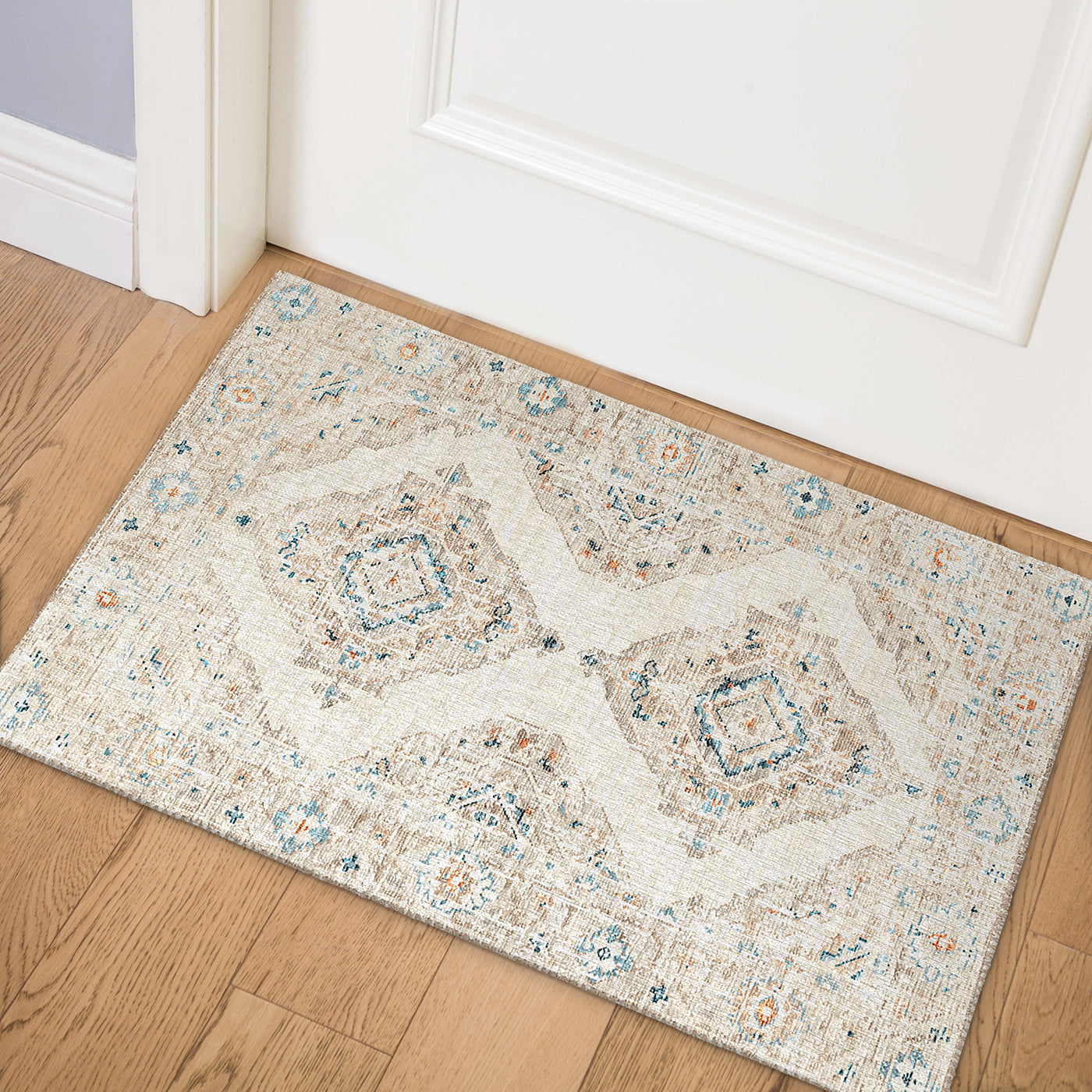 Indoor/Outdoor Marbella MB1 Ivory Washable 1'8" x 2'6" Rug