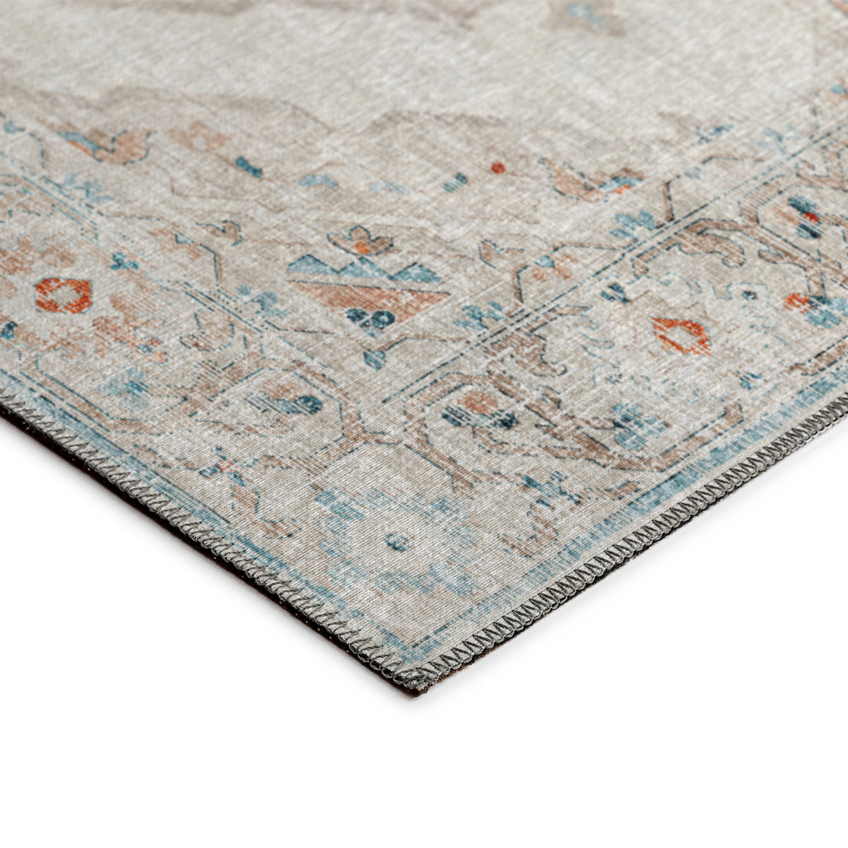 Indoor/Outdoor Marbella MB1 Ivory Washable 2'3" x 7'6" Runner Rug