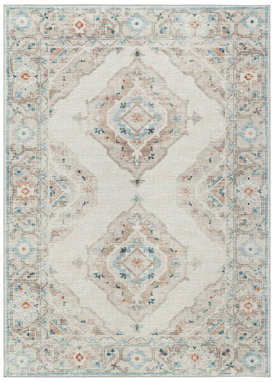 Indoor/Outdoor Marbella MB1 Ivory Washable 8' x 10' Rug