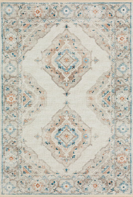 Indoor/Outdoor Marbella MB1 Ivory Washable 9' x 12' Rug
