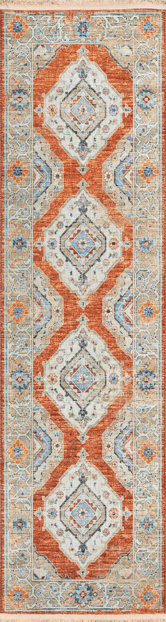 Indoor/Outdoor Marbella MB1 Spice Washable 2'3" x 10' Runner Rug