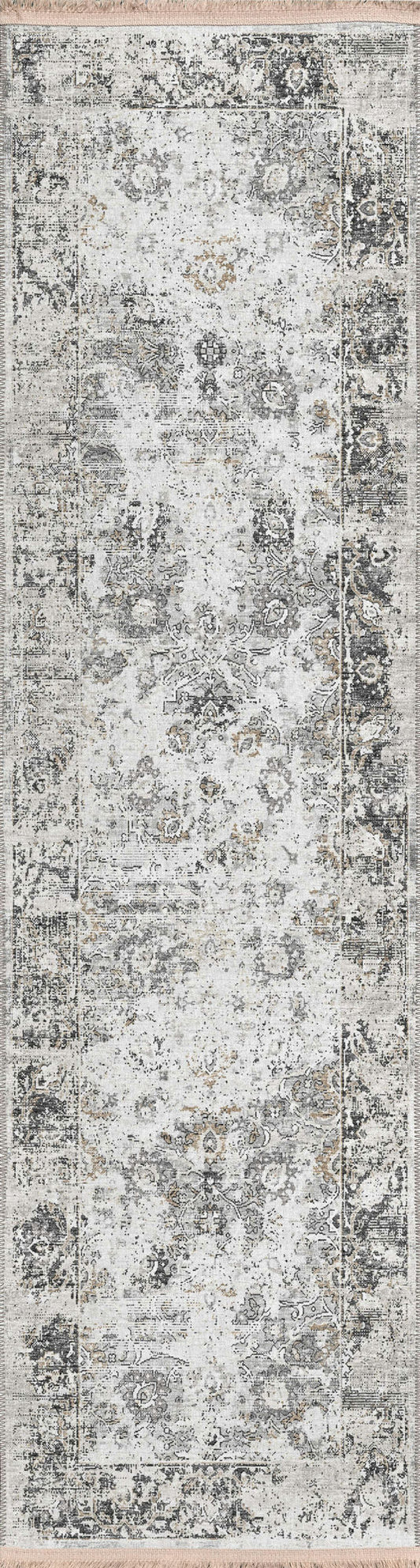 Indoor/Outdoor Marbella MB2 Linen Washable 2'3" x 10' Runner Rug