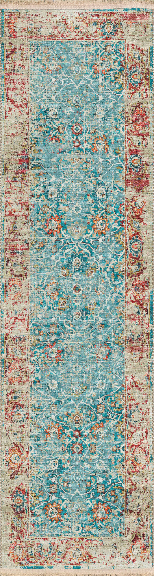 Indoor/Outdoor Marbella MB2 Mediterranean Washable 2'3" x 10' Runner Rug