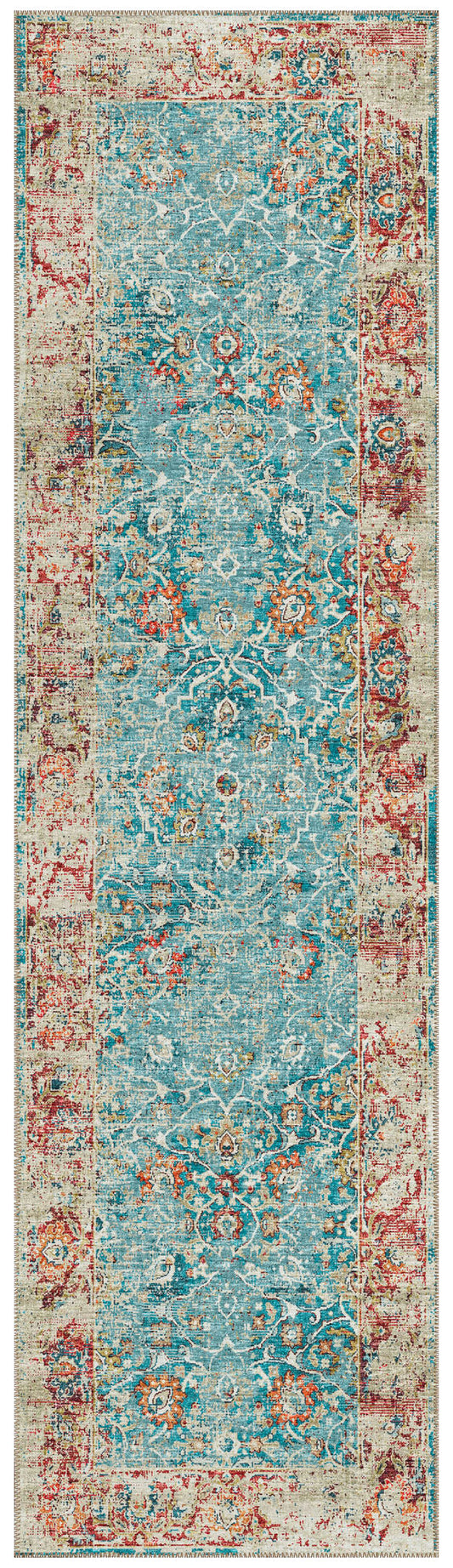 Indoor/Outdoor Marbella MB2 Mediterranean Washable 2'3" x 7'6" Runner Rug
