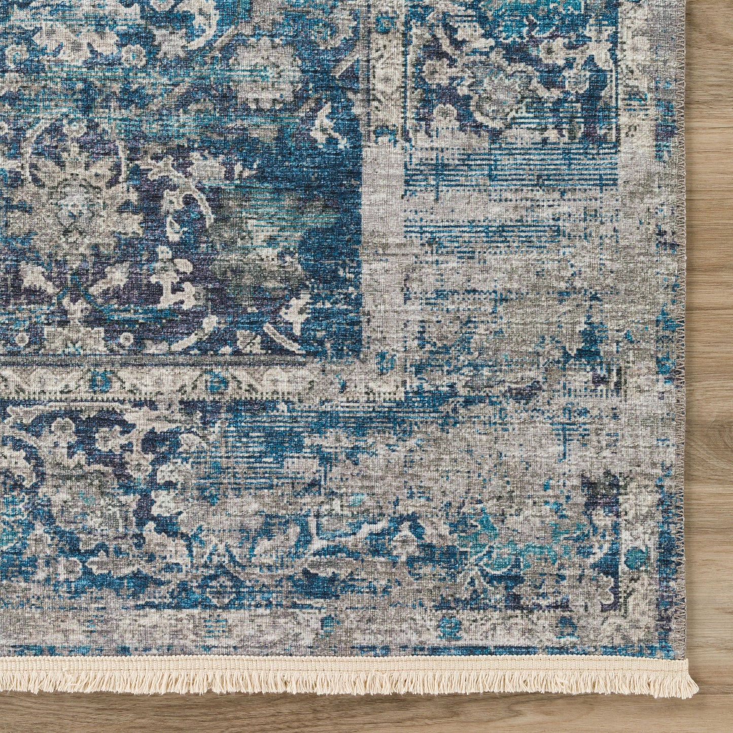 Indoor/Outdoor Marbella MB2 Navy Washable 2'3" x 12' Runner Rug