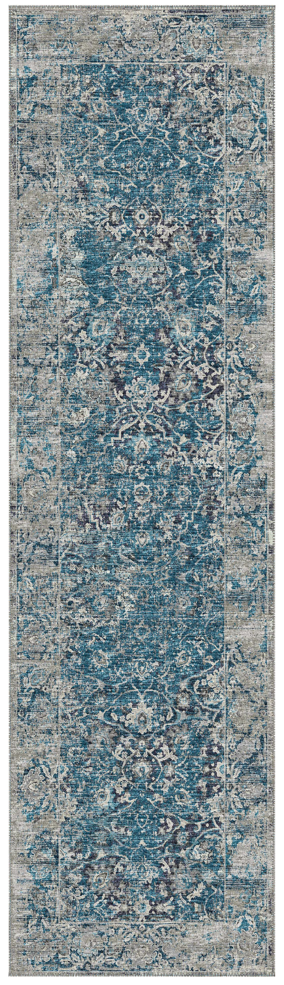 Indoor/Outdoor Marbella MB2 Navy Washable 2'3" x 7'6" Runner Rug