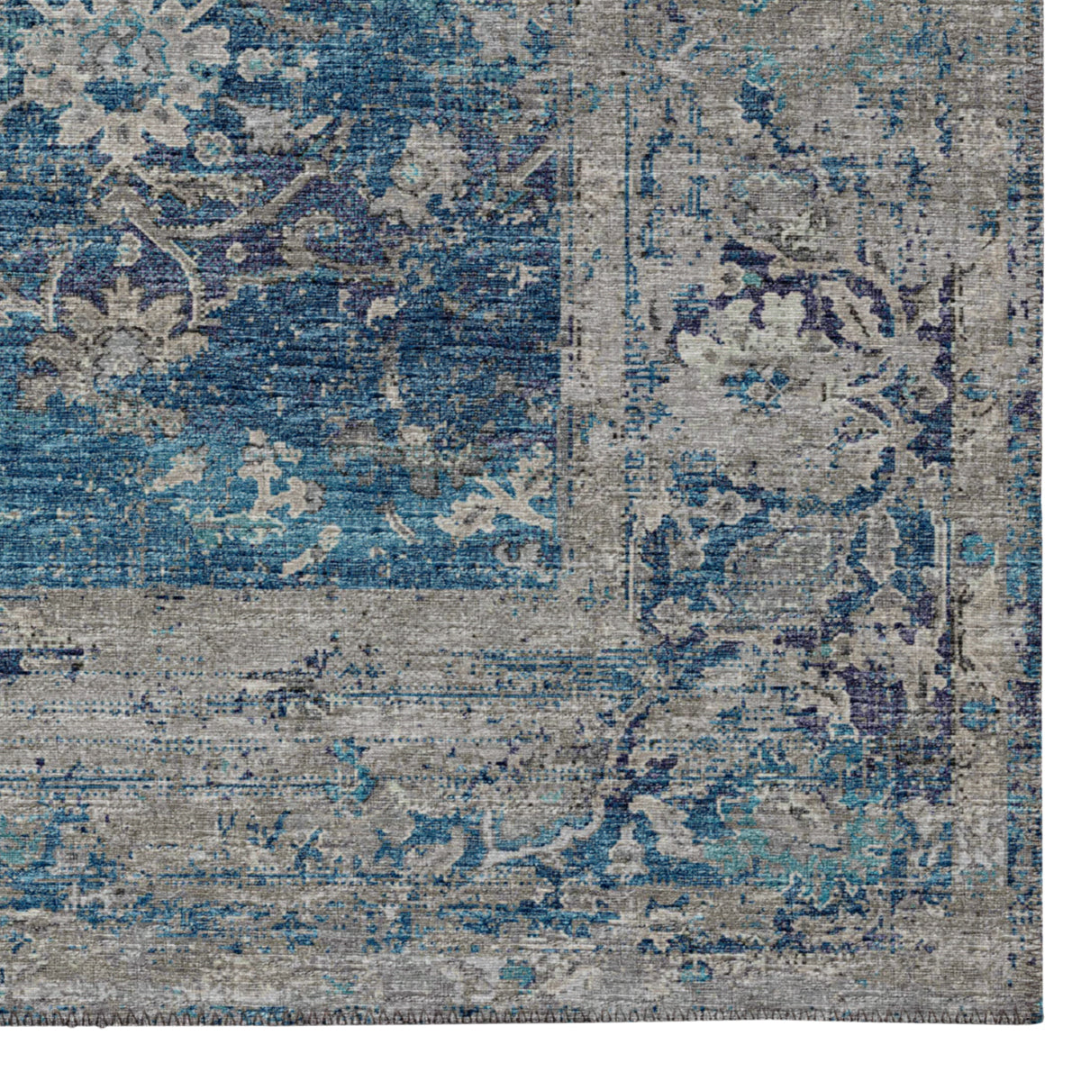 Indoor/Outdoor Marbella MB2 Navy Washable 2'3" x 7'6" Runner Rug