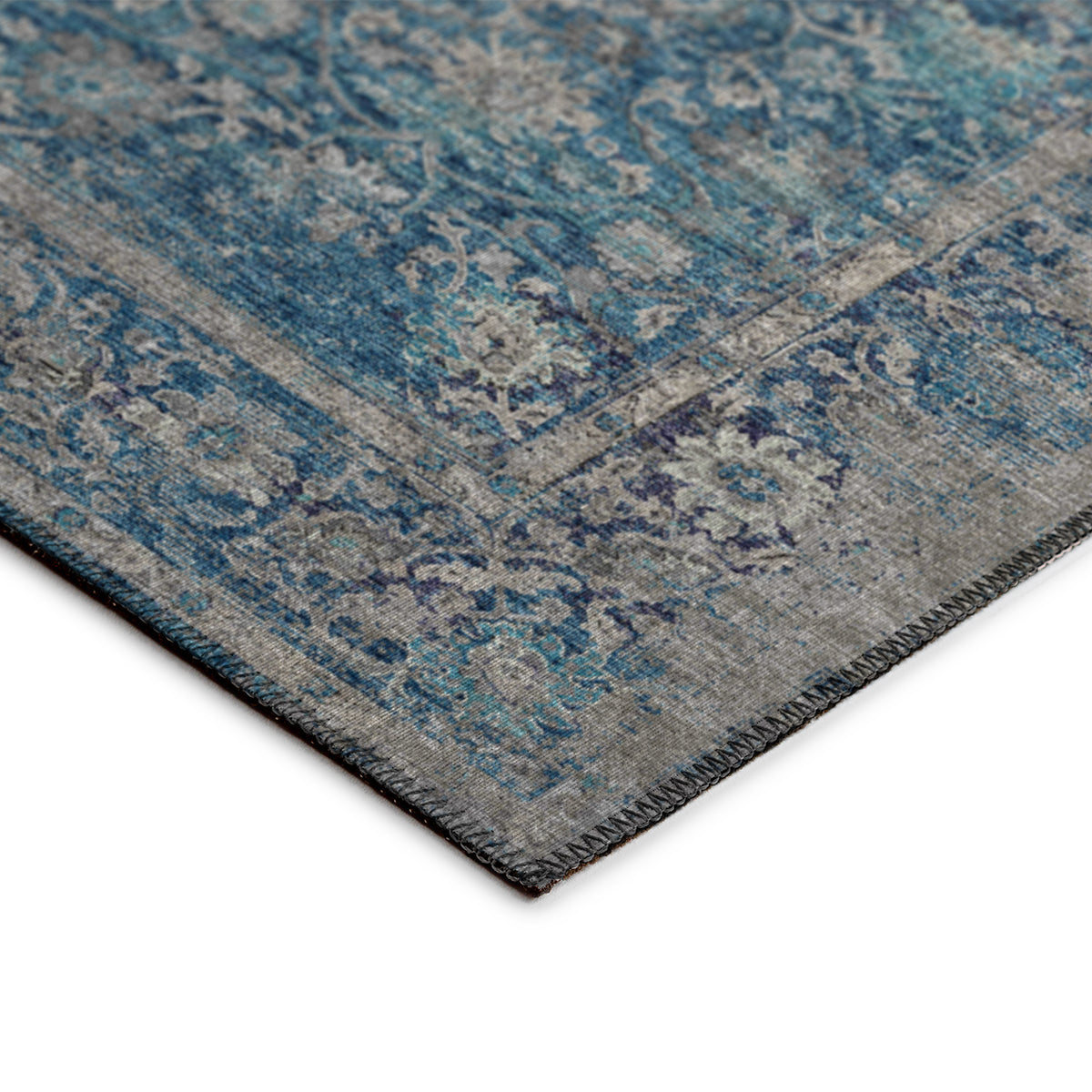 Indoor/Outdoor Marbella MB2 Navy Washable 2'3" x 7'6" Runner Rug