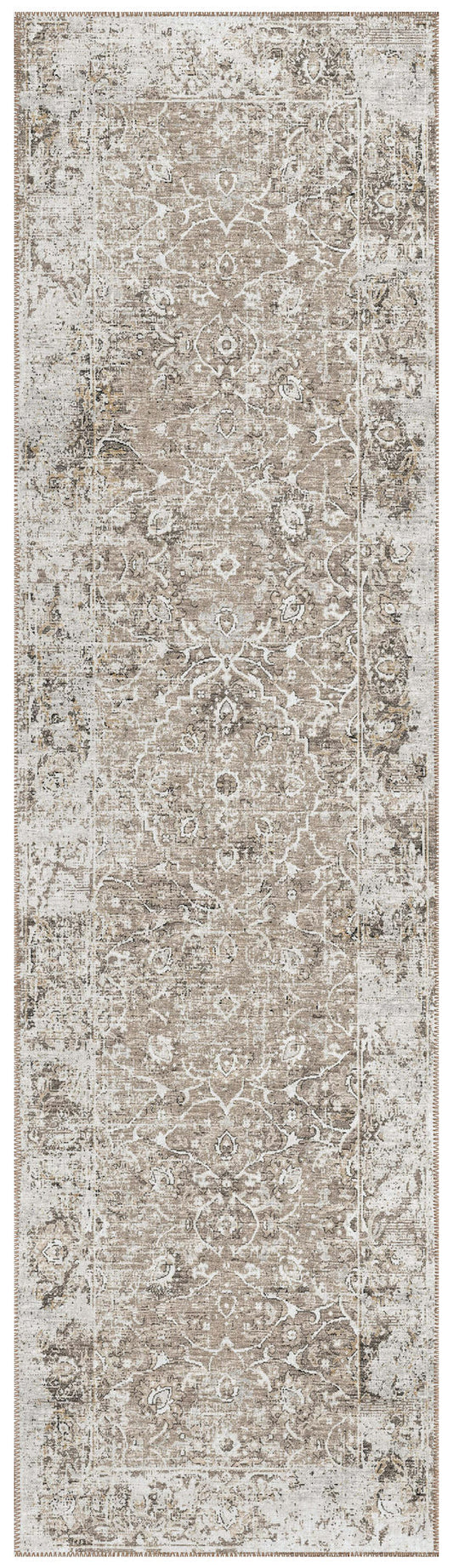Indoor/Outdoor Marbella MB2 Taupe Washable 2'3" x 7'6" Runner Rug