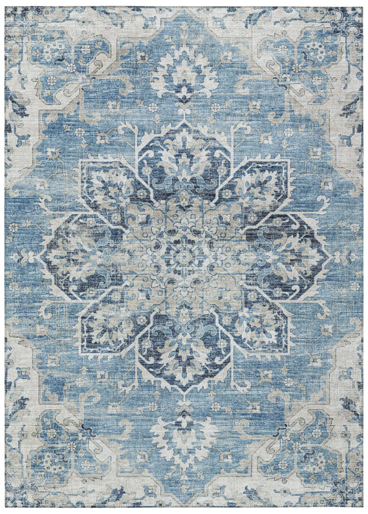 Indoor/Outdoor Marbella MB3 Denim Washable 8' x 10' Rug