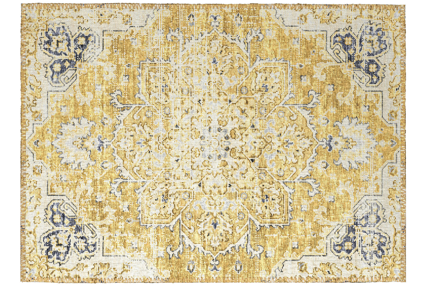 Indoor/Outdoor Marbella MB3 Gold Washable 1'8" x 2'6" Rug