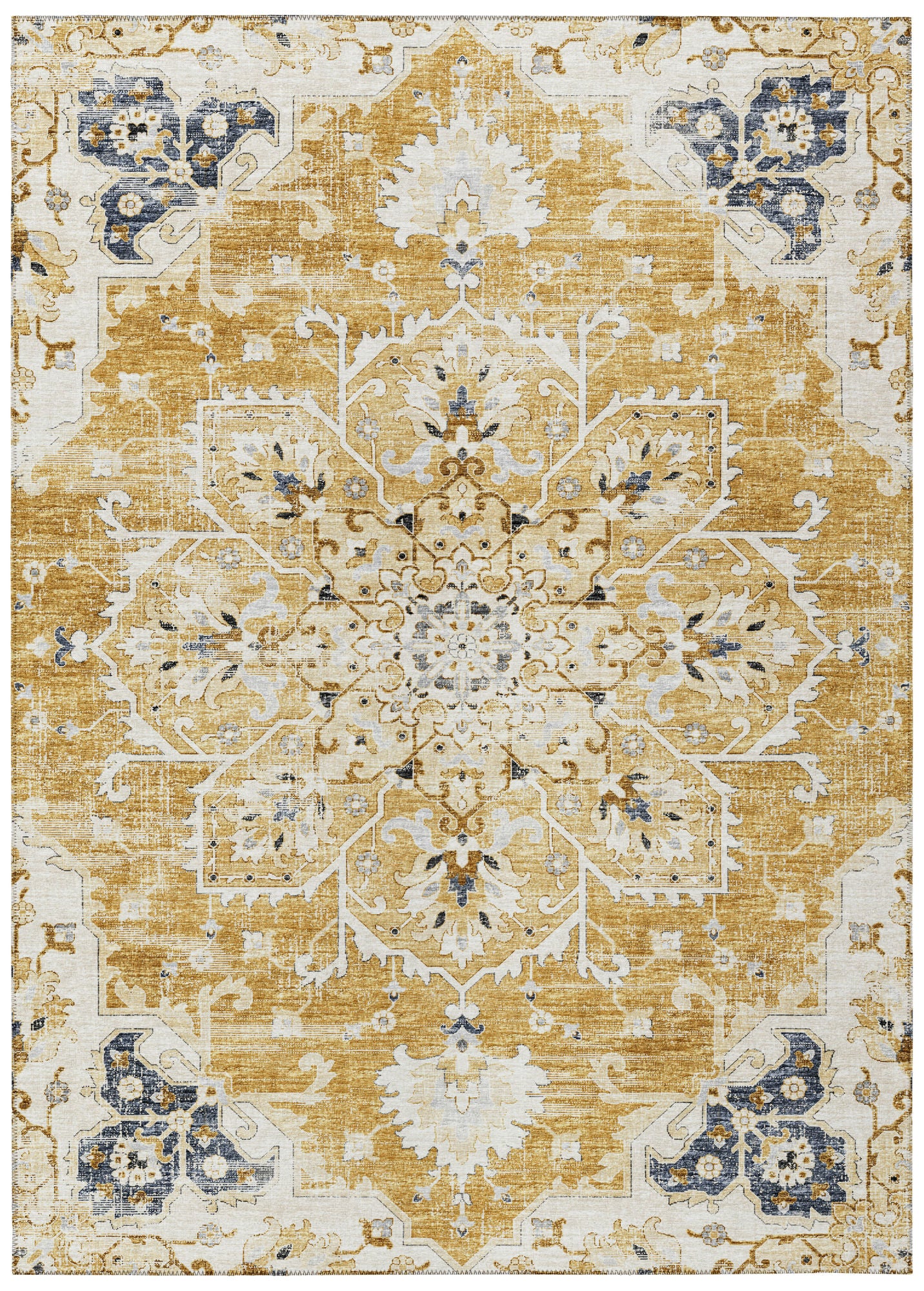 Indoor/Outdoor Marbella MB3 Gold Washable 3' x 5' Rug
