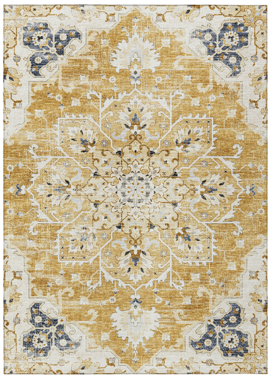 Indoor/Outdoor Marbella MB3 Gold Washable 8' x 10' Rug