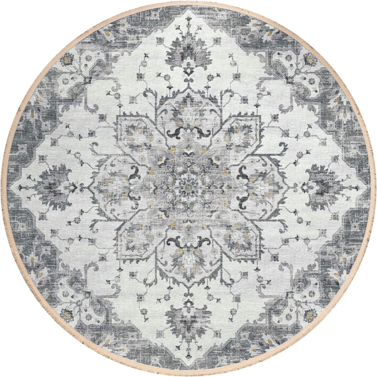 Indoor/Outdoor Marbella MB3 Linen Washable 10' x 10' Round Rug