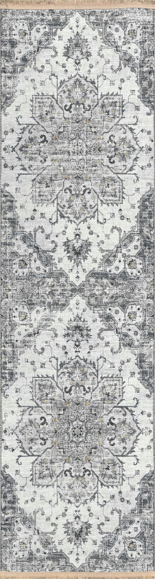 Indoor/Outdoor Marbella MB3 Linen Washable 2'3" x 10' Runner Rug