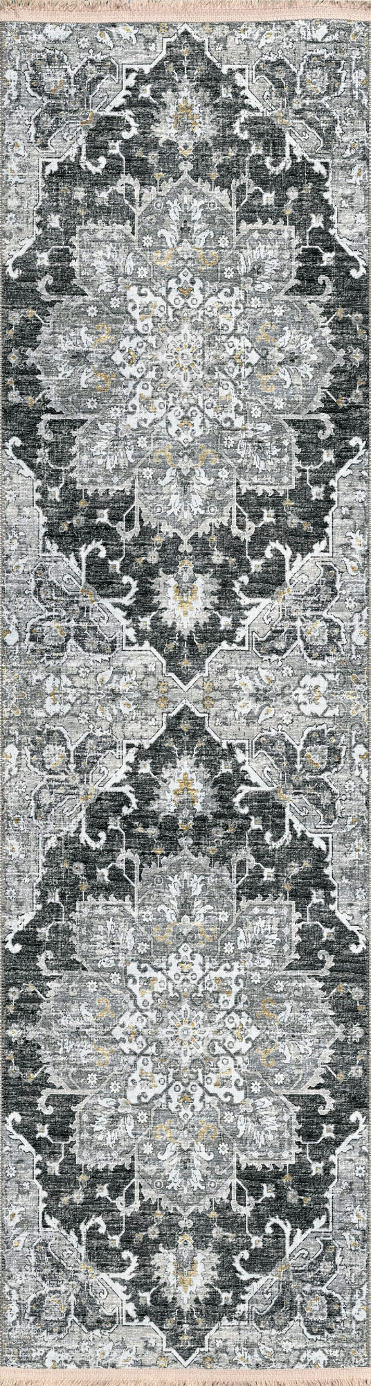 Indoor/Outdoor Marbella MB3 Midnight Washable 2'3" x 10' Runner Rug