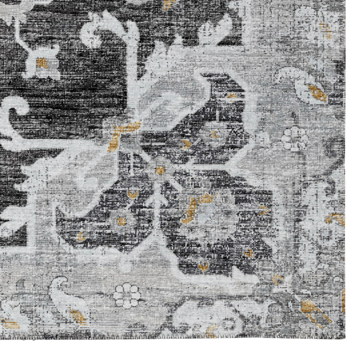Indoor/Outdoor Marbella MB3 Midnight Washable 2'3" x 7'6" Runner Rug
