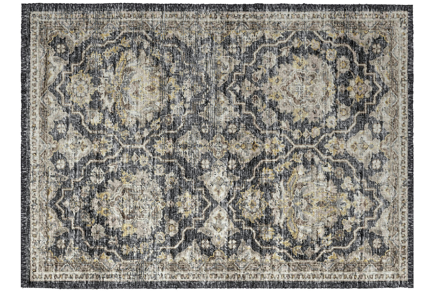 Indoor/Outdoor Marbella MB4 Charcoal Washable 1'8" x 2'6" Rug