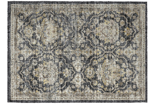 Indoor/Outdoor Marbella MB4 Charcoal Washable 1'8" x 2'6" Rug