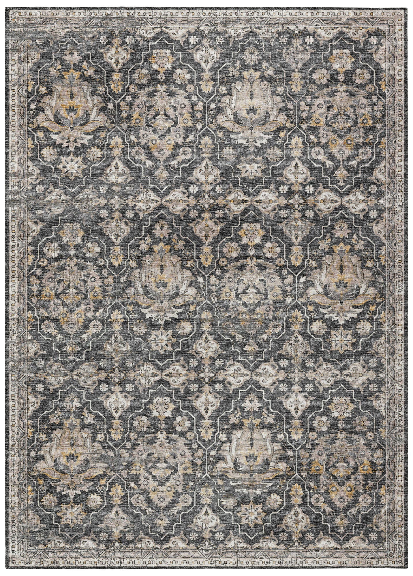 Indoor/Outdoor Marbella MB4 Charcoal Washable 5' x 7'6" Rug