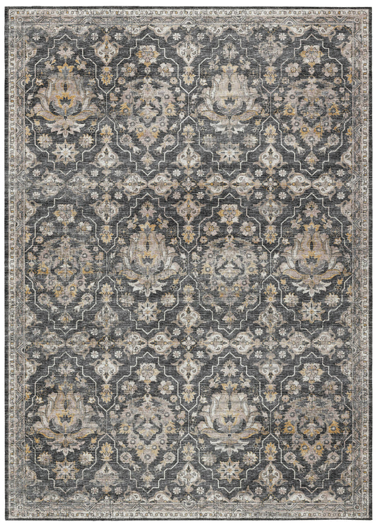 Indoor/Outdoor Marbella MB4 Charcoal Washable 8' x 10' Rug