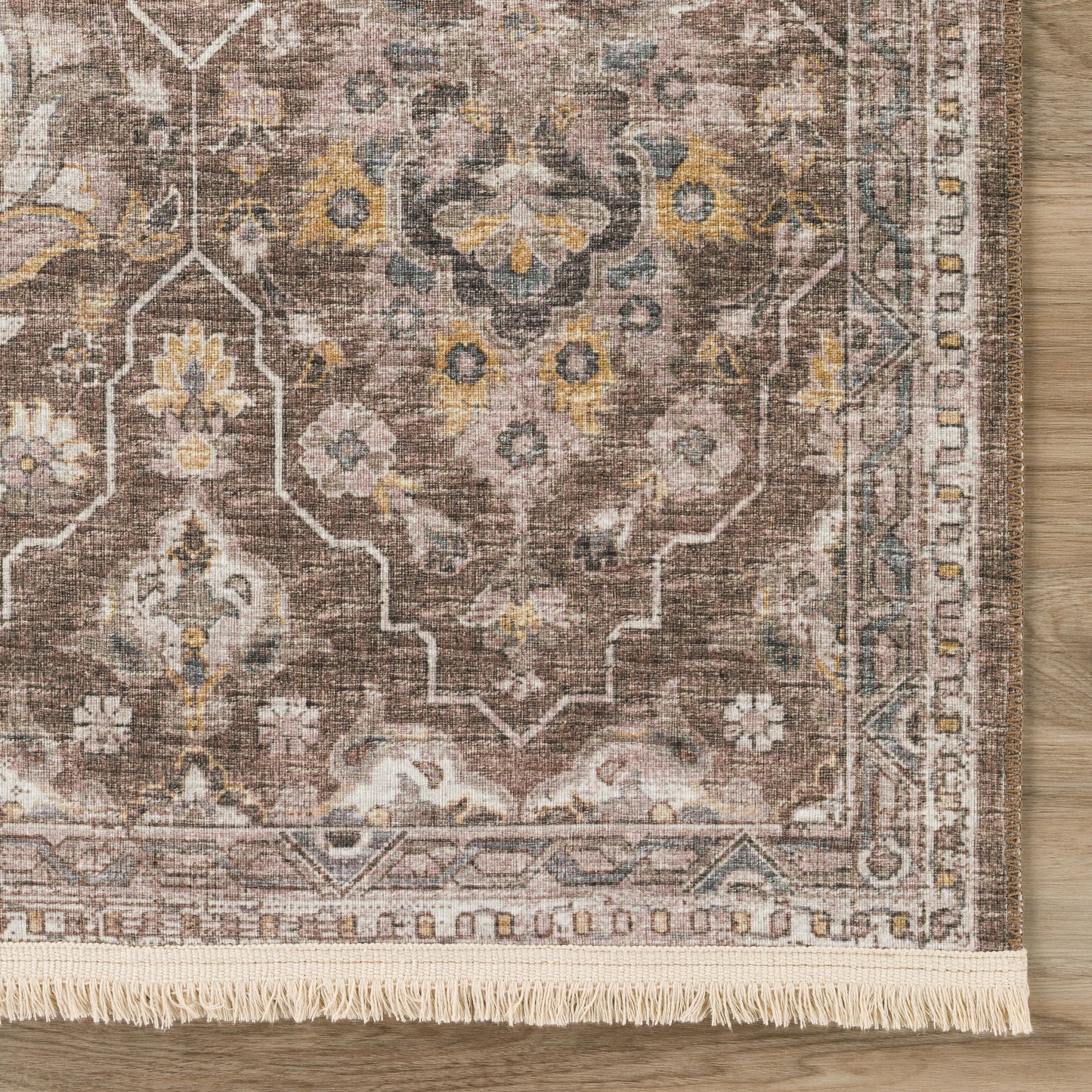 Indoor/Outdoor Marbella MB4 Mocha Washable 6' x 6' Round Rug