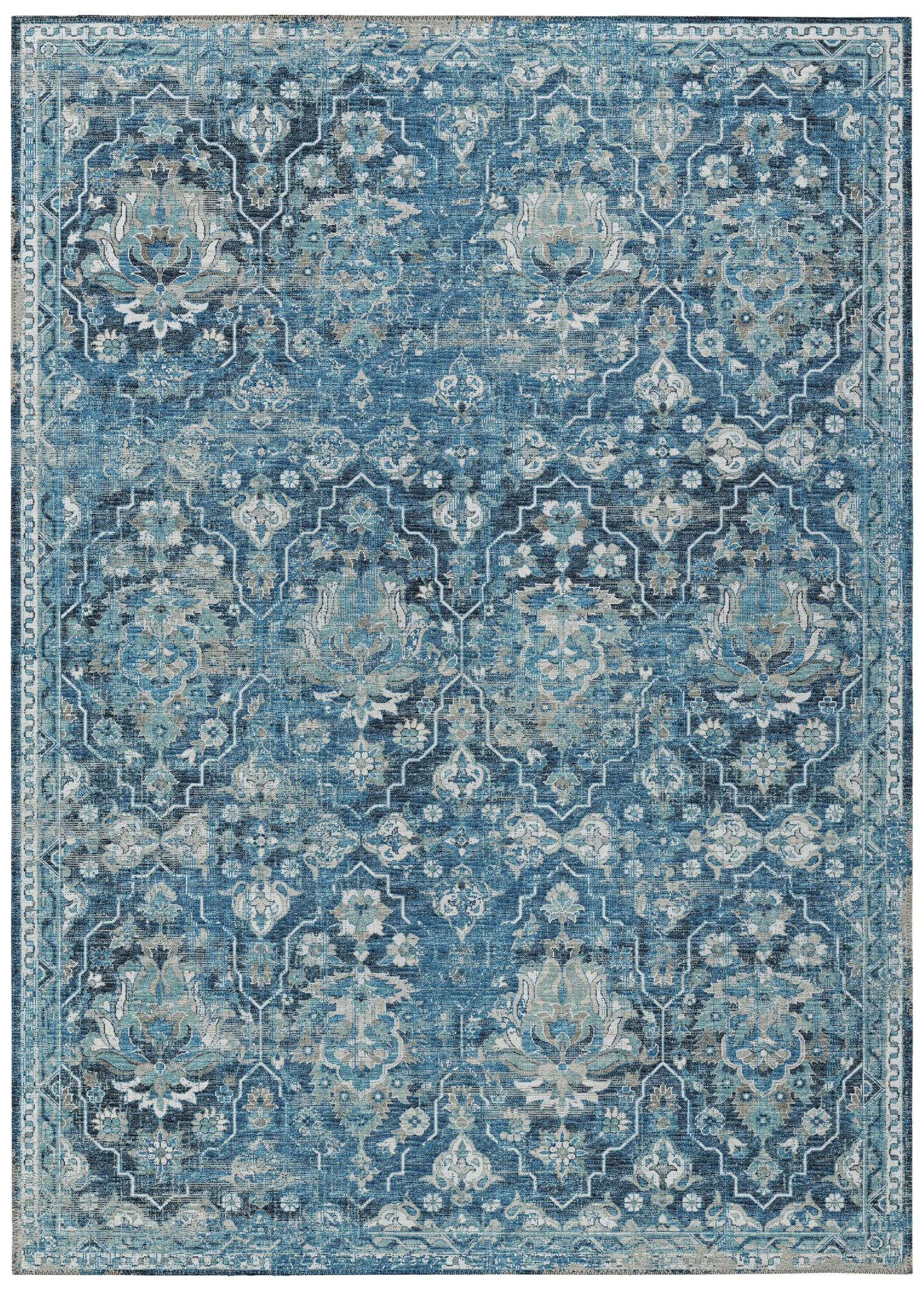 Indoor/Outdoor Marbella MB4 Navy Washable 8' x 10' Rug