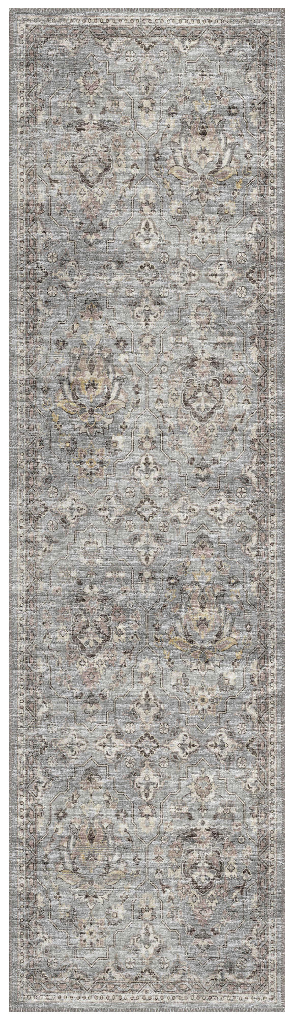 Indoor/Outdoor Marbella MB4 Silver Washable 2'3" x 7'6" Runner Rug