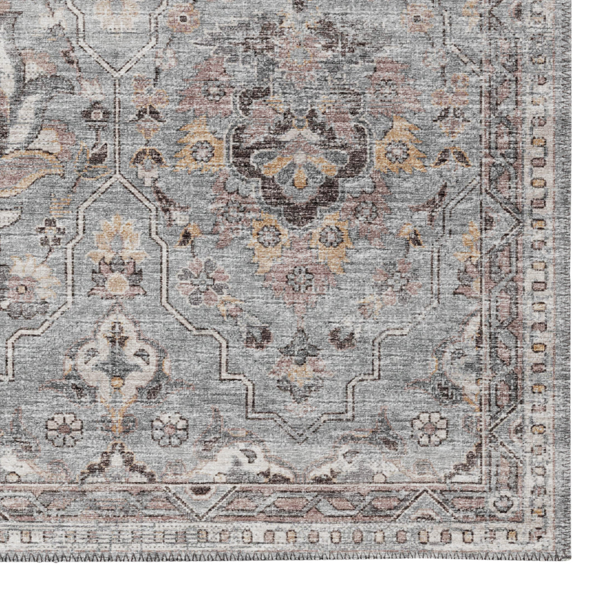 Indoor/Outdoor Marbella MB4 Silver Washable 2'3" x 7'6" Runner Rug