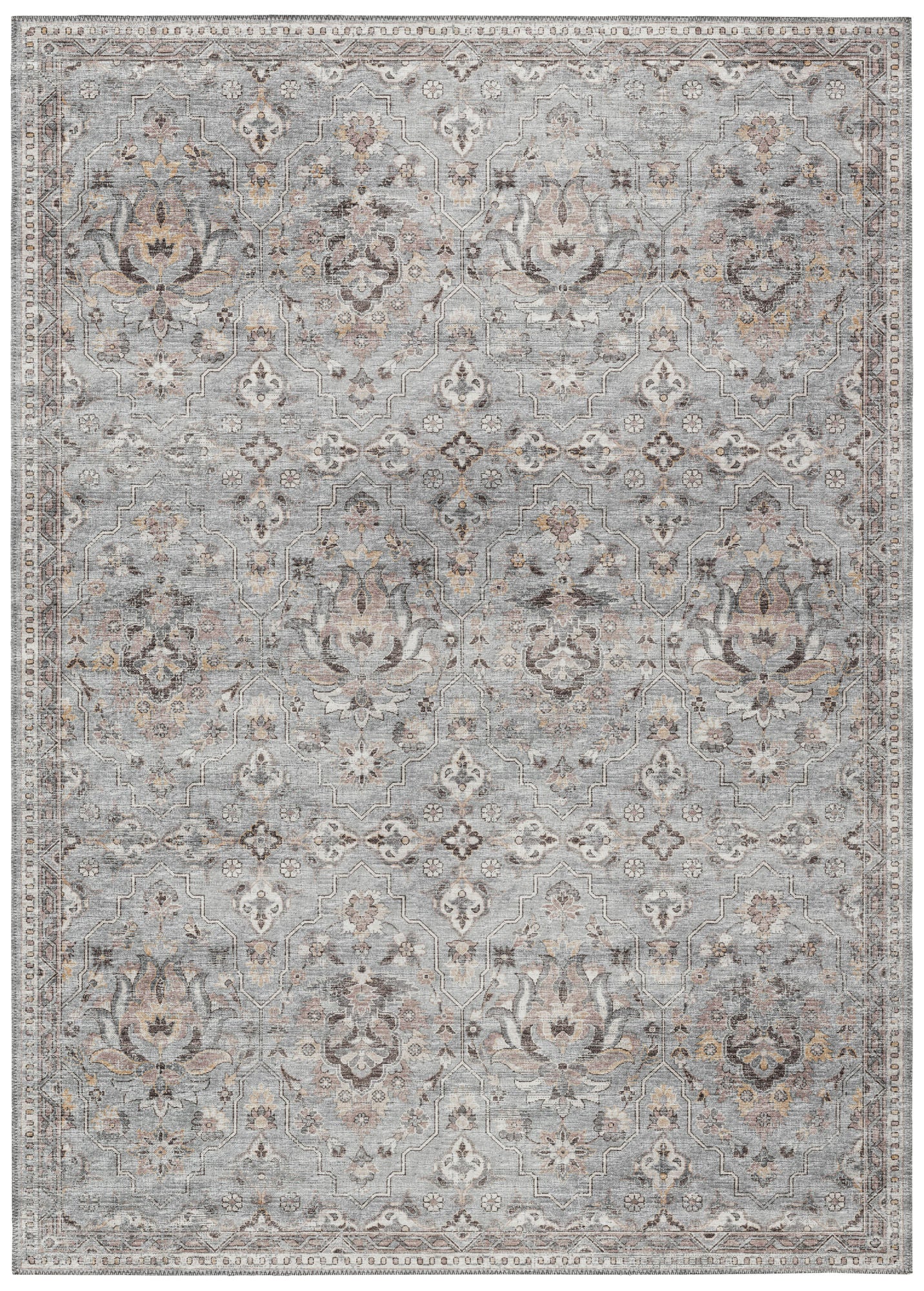 Indoor/Outdoor Marbella MB4 Silver Washable 3' x 5' Rug