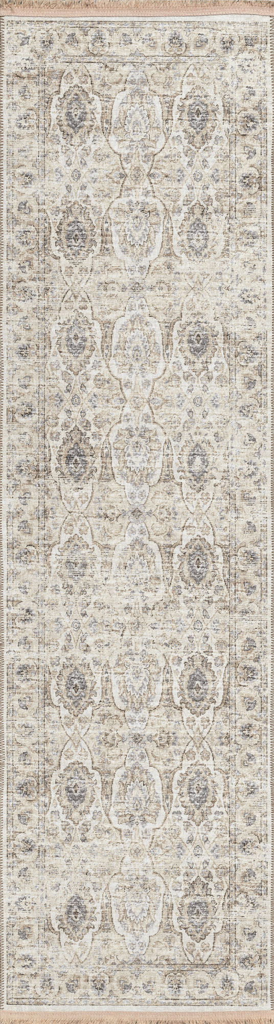 Indoor/Outdoor Marbella MB5 Ivory Washable 2'3" x 12' Runner Rug
