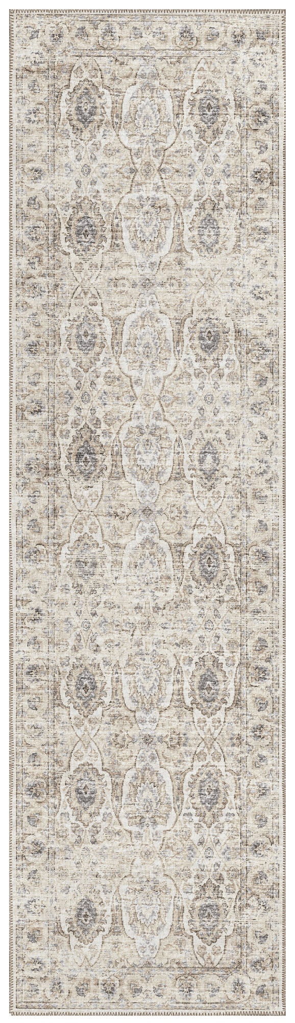 Indoor/Outdoor Marbella MB5 Ivory Washable 2'3" x 7'6" Runner Rug