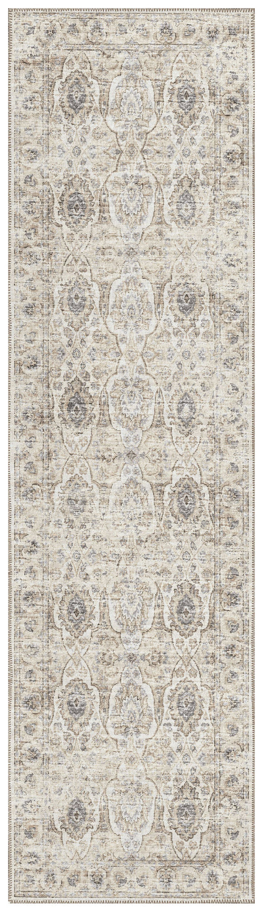 Indoor/Outdoor Marbella MB5 Ivory Washable 2'3" x 7'6" Runner Rug
